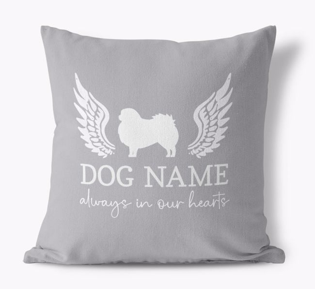 Silhouette Angel: Personalized {breedFullName} Canvas Pillow